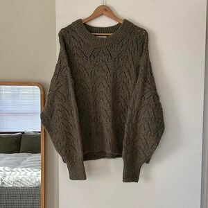 Old Navy Gray Green Pointelle Knit Sweater Size XL